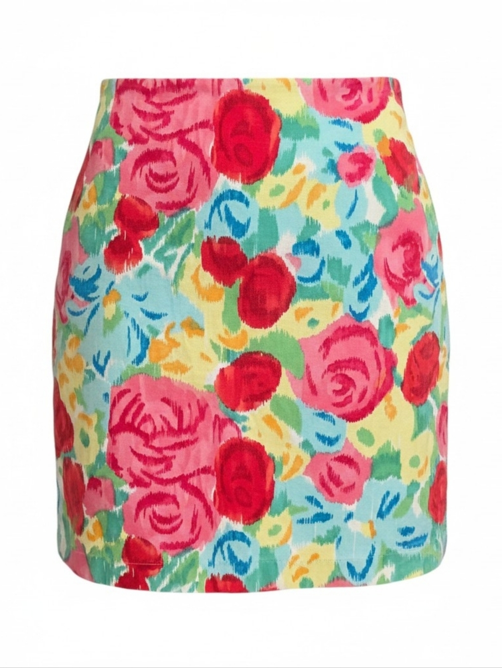 Talbots Vibrant Floral Mini Skirt in Red, Pink, Yellow & Blue